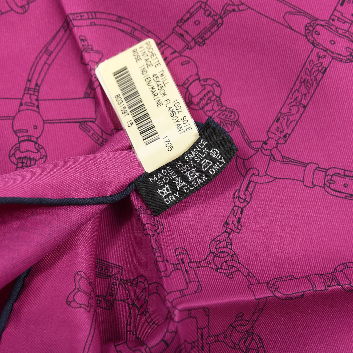 Hermes Silk Flamboyant Web Scarf Rose Indien Marine 6 of 6