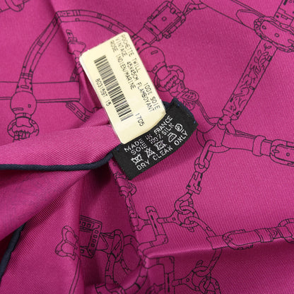 Hermes Silk Flamboyant Web Scarf Rose Indien Marine 6 of 6