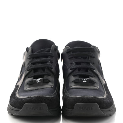 Chanel Toile Suede Calfskin CC Sneakers 40.5 Black 2 of 10