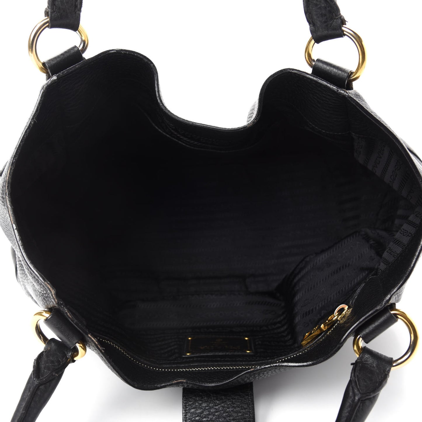 Vitello Daino Buckle Tote Black
