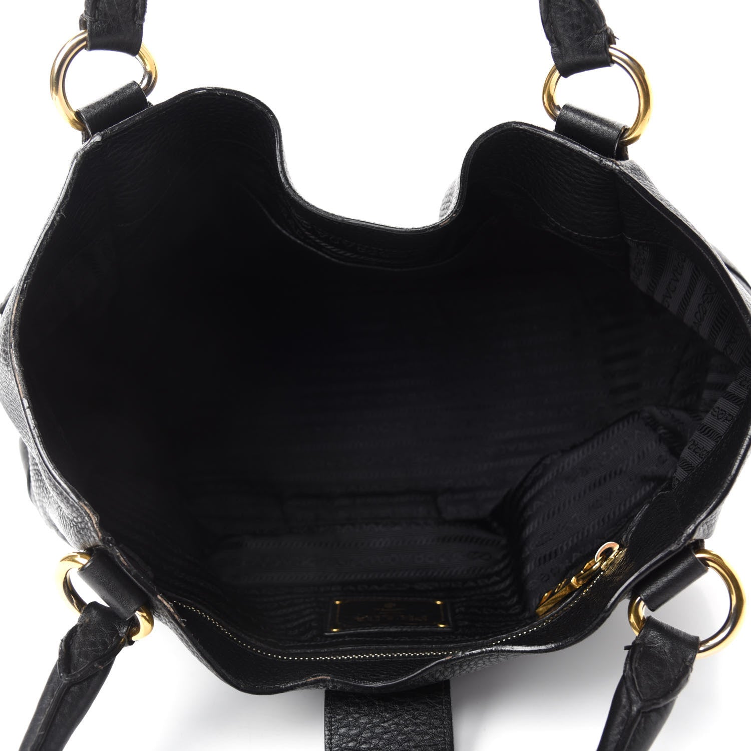 Prada Vitello Daino Buckle Tote Black 5 of 12
