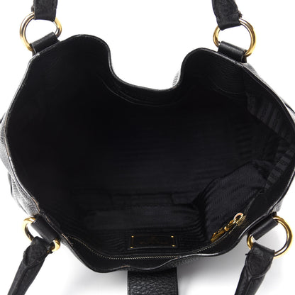 Prada Vitello Daino Buckle Tote Black 5 of 12
