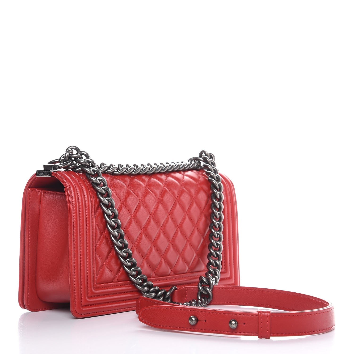 Chanel Calfskin Quilted Medium Boy Flap Red 3 of 8