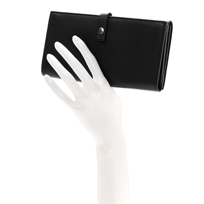 Bottega Veneta Grained Calfskin Flap Wallet Black 2 of 9
