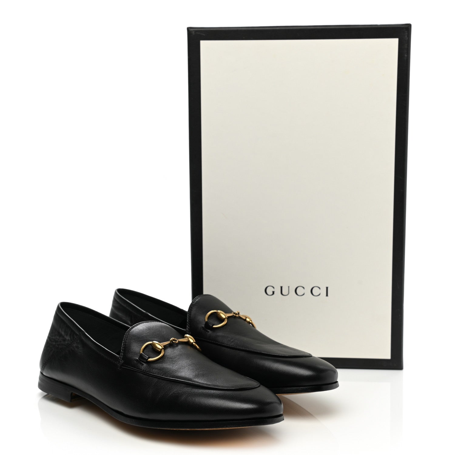 Gucci Lambskin Womens Brixton Horsebit Loafers 37 Black 10 of 10