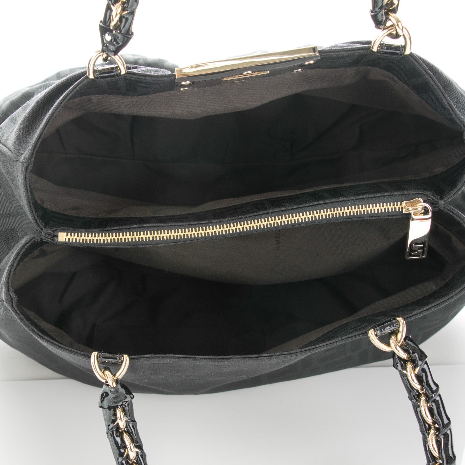 Fendi Zucca Enamel Mia Tote Black 5 of 7
