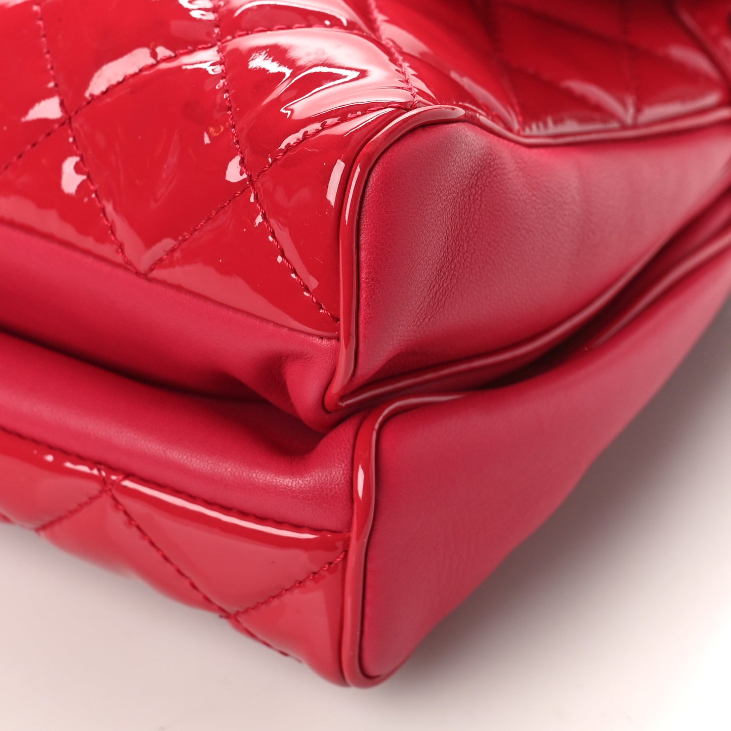 Patent Quilted Medium Rock In Rome Single Flap Dark Pink