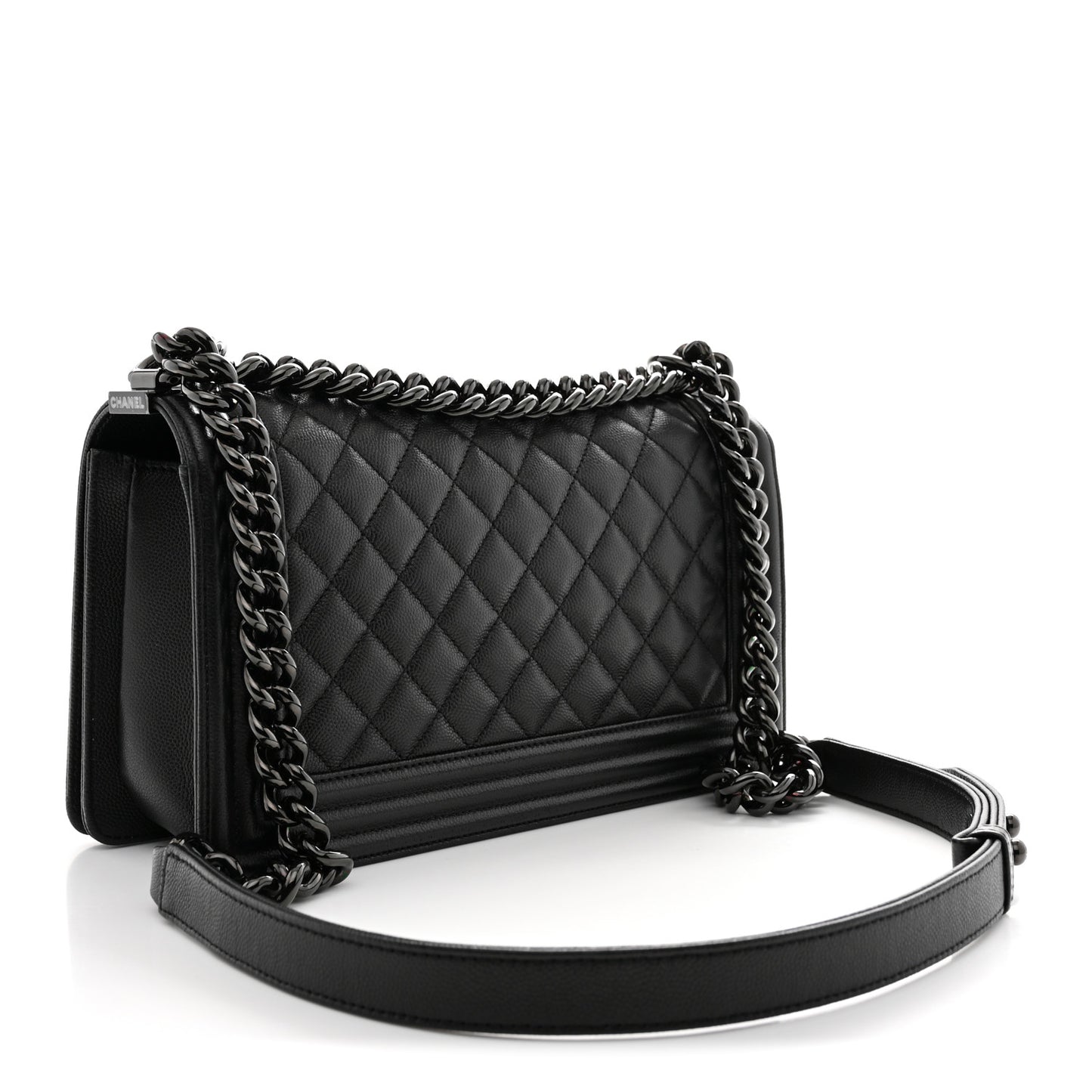 Caviar Quilted Medium Boy Flap So Black