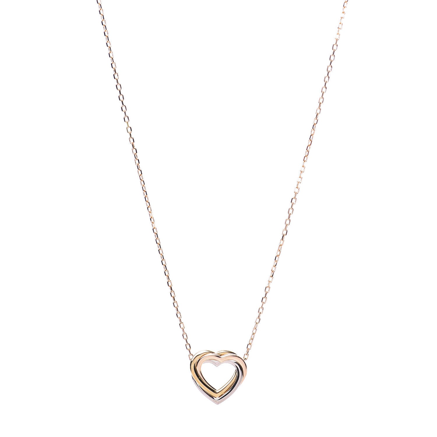 Cartier 18K Pink Yellow White Gold Trinity Heart Necklace 1 of 6