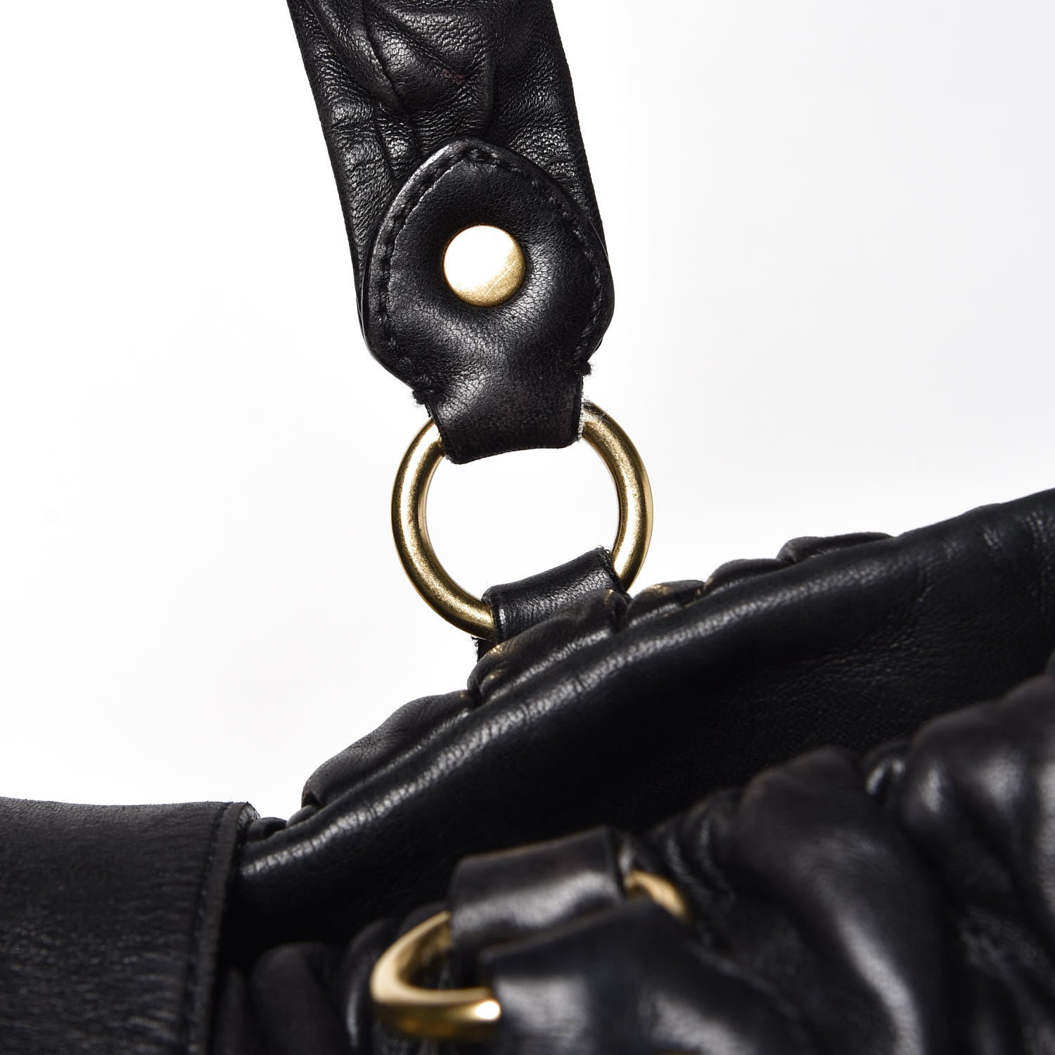 Miu Miu Nappa Matelasse Shopping Tote Black 9 of 11
