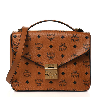 MCM Visetos Medium Patricia Satchel Cognac 1 of 10
