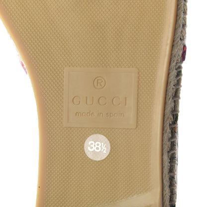 Gucci Canvas Flora Print Espadrilles 38.5 White Multicolor Fuxia 9 of 11