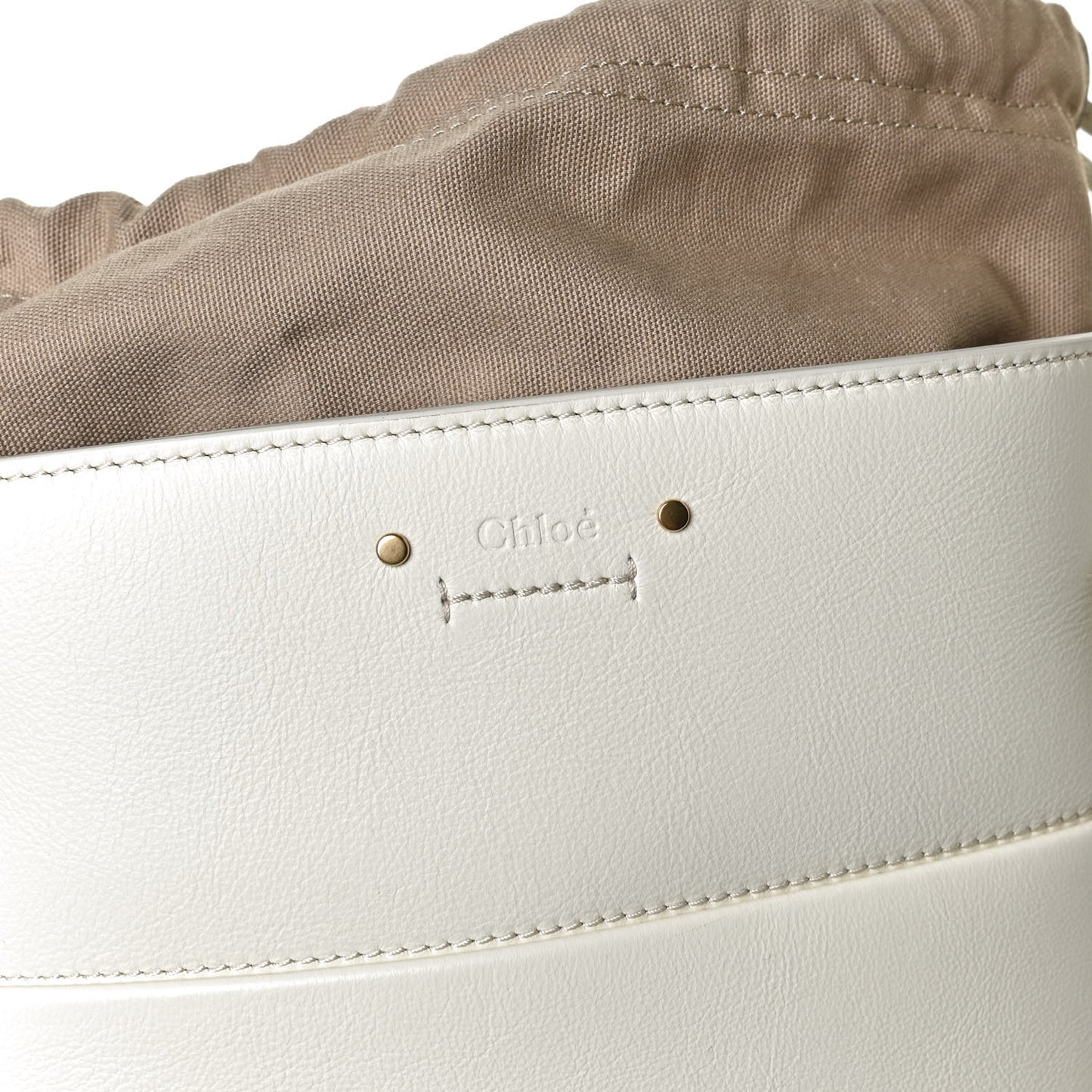 Smooth Calfskin Small Roy Bucket Bag Natural White