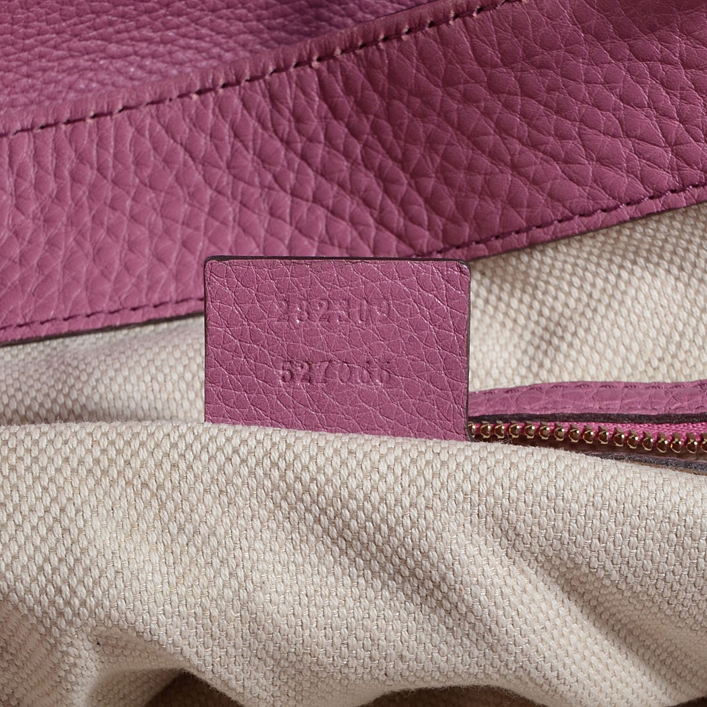 Pebbled Calfskin Medium Soho Shoulder Bag Fresia Rose