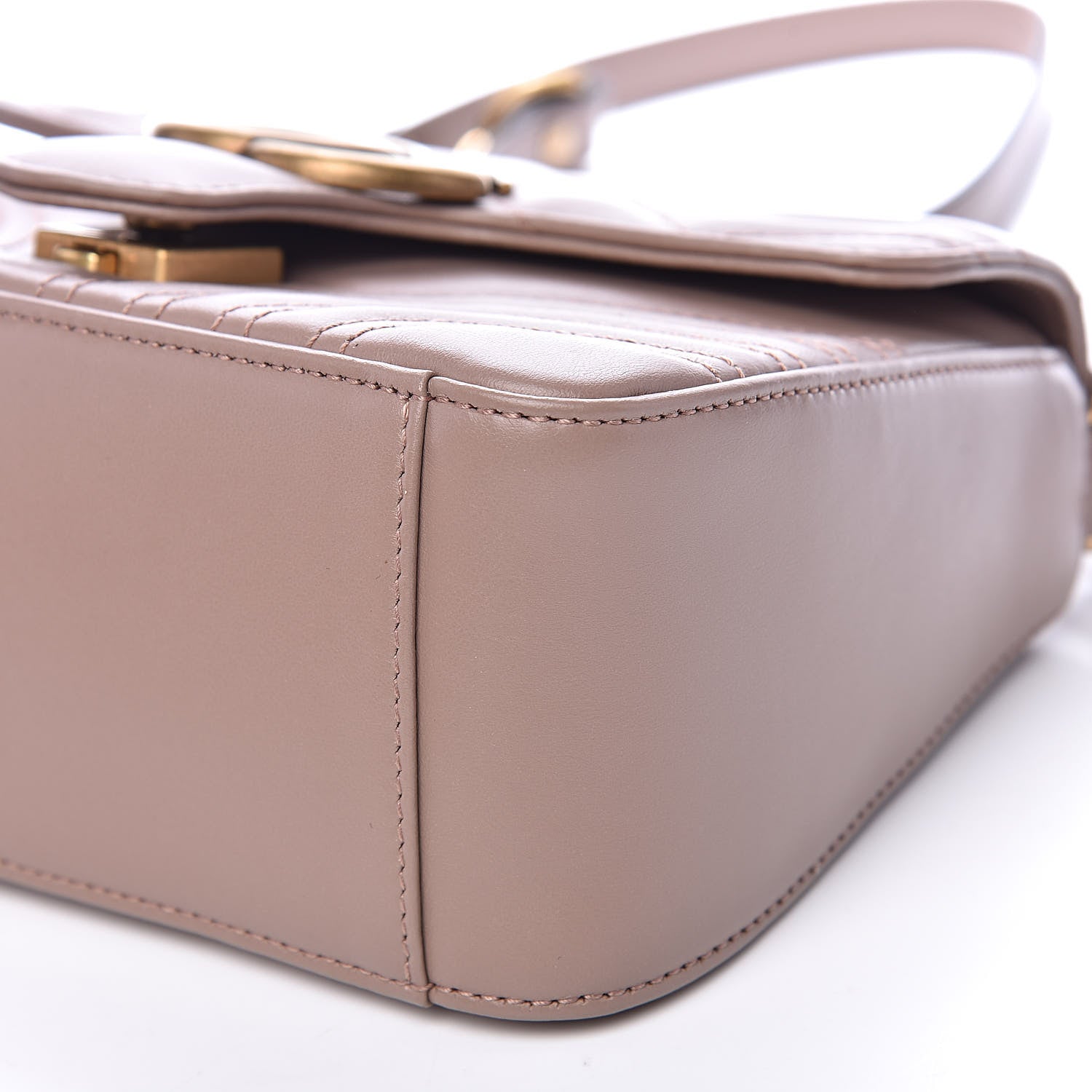 Gucci Calfskin Matelasse Mini GG Marmont Top Handle Shoulder Bag Porcelain Rose 9 of 10
