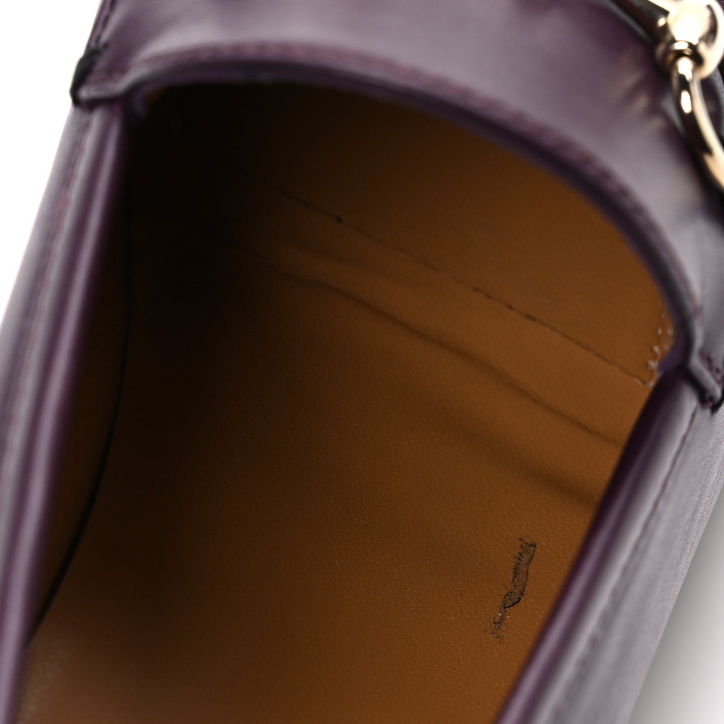 Real Betis Glamour Calfskin Womens Jordaan Horsebit Loafers 35.5 Shiny Vineyard