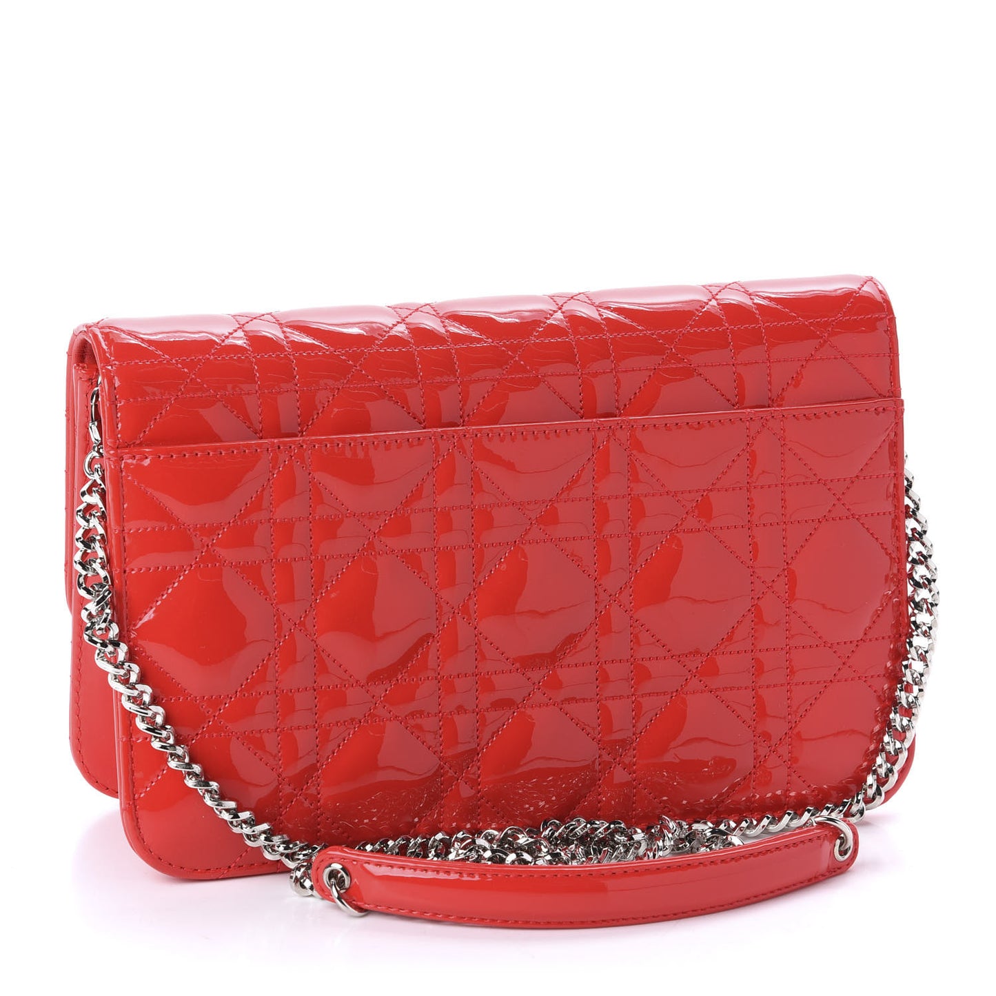 Patent Cannage Miss Dior Promenade Pouch Red