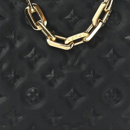 Louis Vuitton Lambskin Embossed Monogram Coussin PM Black 8 of 11