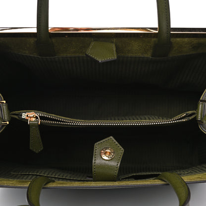 Fendi Vitello Elite Flamingo Regular 2Jours Tote Oliva 4 of 4