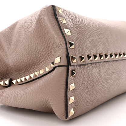Valentino Garavani Pebbled Calfskin Small Rockstud Double Handle Bag Poudre 8 of 15