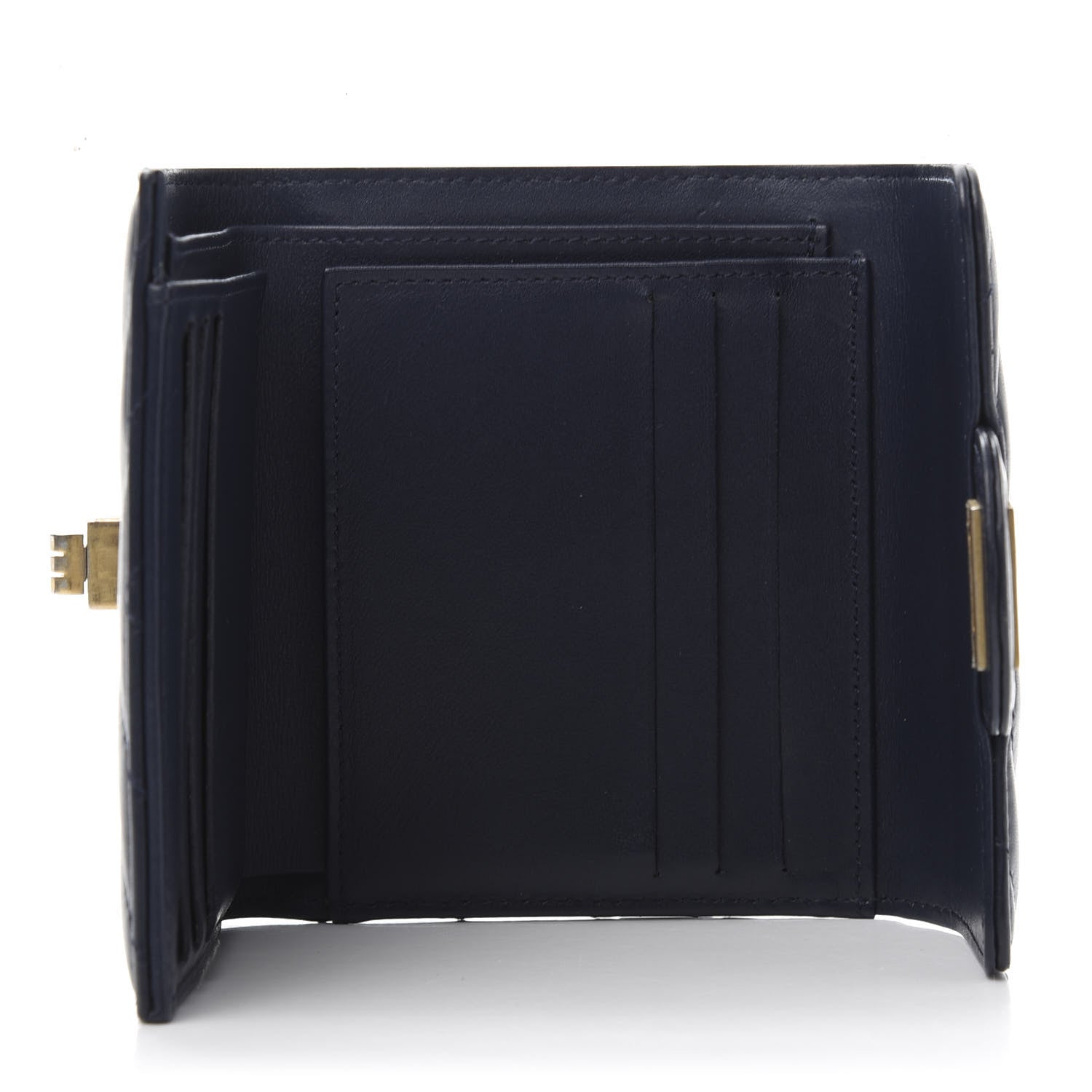Chanel Calfskin Chevron Quilted 2.55 Reissue Compact Flap Wallet Dark Blue 5 of 9