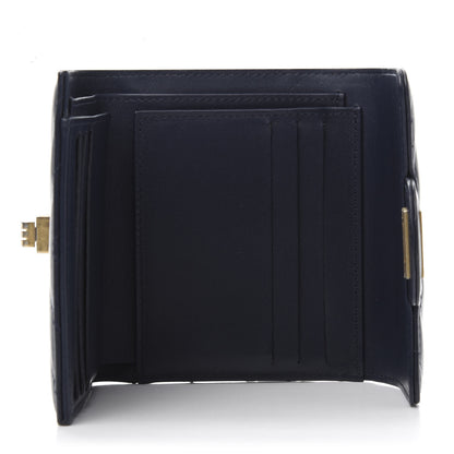 Chanel Calfskin Chevron Quilted 2.55 Reissue Compact Flap Wallet Dark Blue 5 of 9