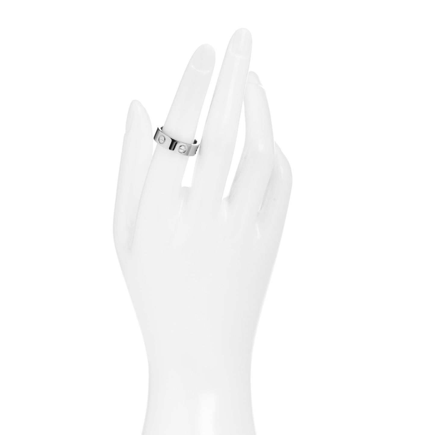 18K White Gold 5.5mm LOVE Ring 54 6.75