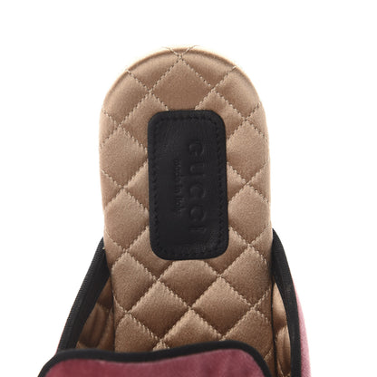 Gucci Velvet Crystal Snake Embroidered Womens Slippers 37 Tibet Red Black 8 of 9