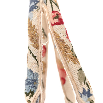 Christian Dior Canvas Embroidered Medium Hibiscus Book Tote Beige Multicolor 11 of 11