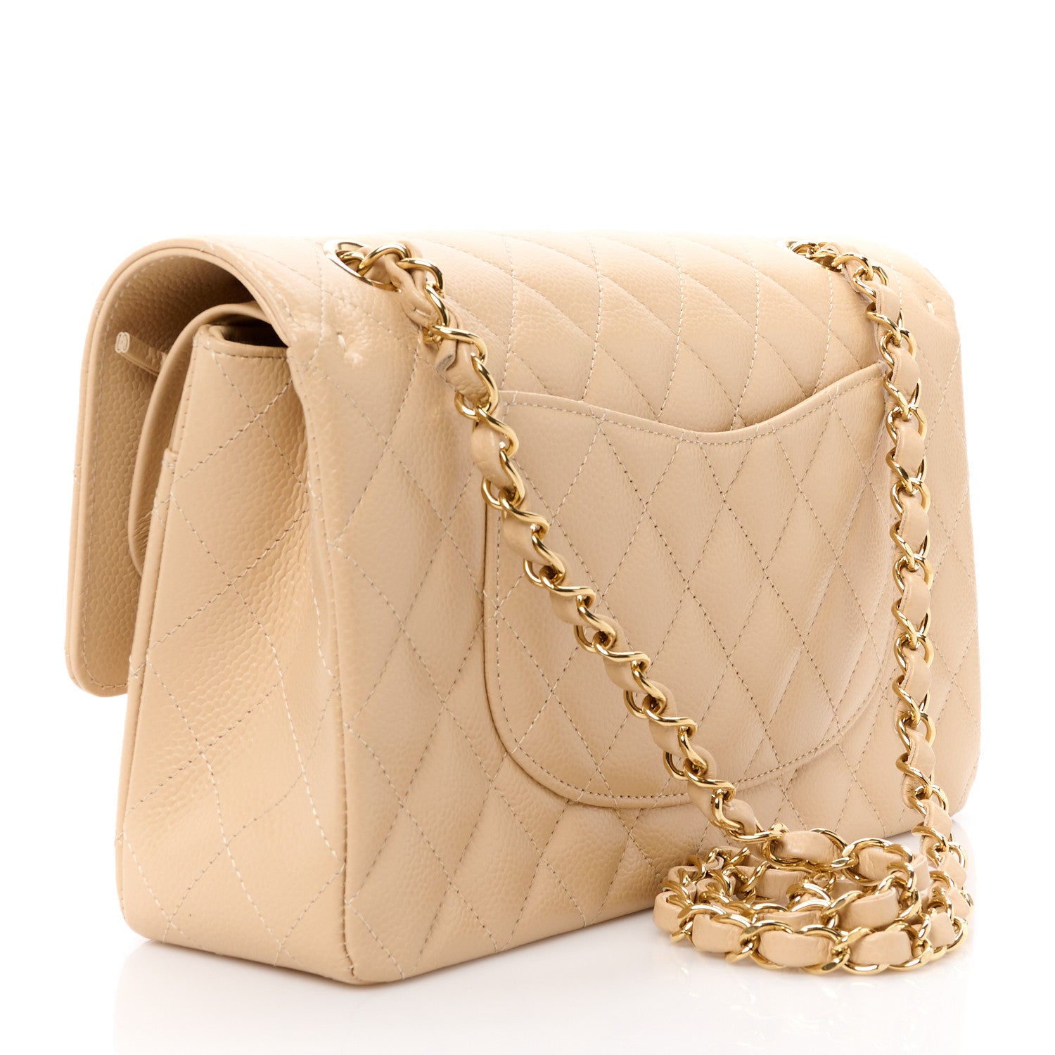 Chanel Caviar Quilted Medium Double Flap Beige 3 of 12
