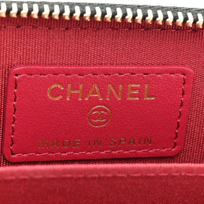 Chanel Lambskin Quilted Chanel 19 Zip Around Coin Purse Wallet Black 9 of 12