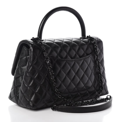 Chanel Caviar Quilted Small Coco Handle Flap So Black 4 of 11