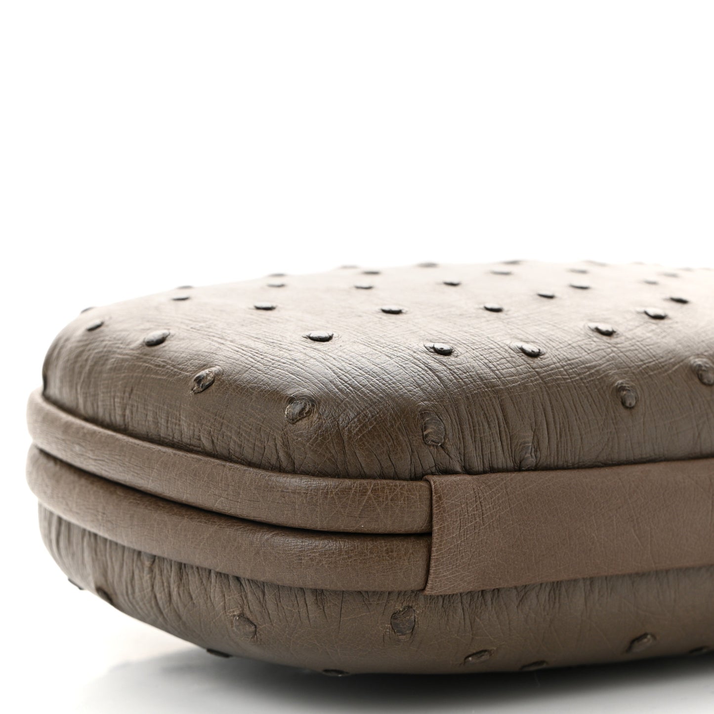 Ostrich Chain Knot Clutch New Steel