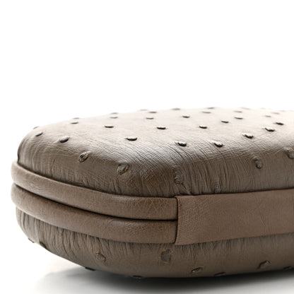 Bottega Veneta Ostrich Chain Knot Clutch New Steel 8 of 9