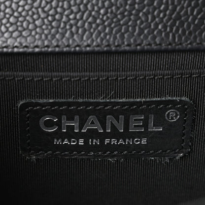Chanel Caviar Chevron Quilted Medium Boy Flap Black 6 of 10