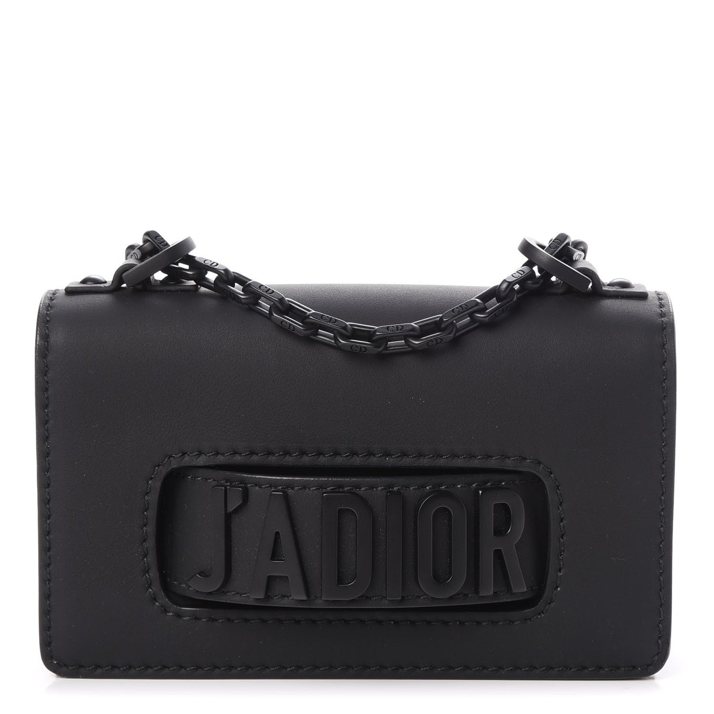 Ultra Matte Calfskin J'Adior Chain Flap Bag Black