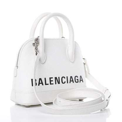 Balenciaga Grained Calfskin XXS Ville Top Handle Bag White Black 3 of 12