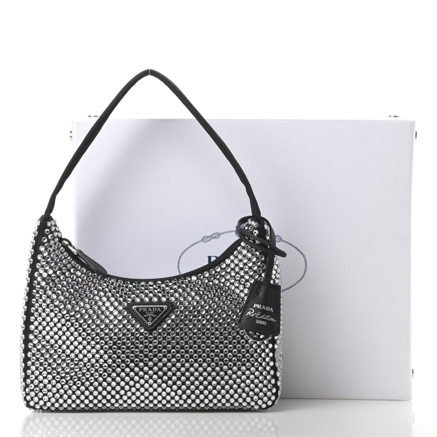 Satin Crystal Mini Re-Edition 2000 Bag Cristal