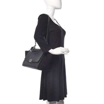 Celine Drummed Calfskin Suede Small Trapeze Black 3 of 9
