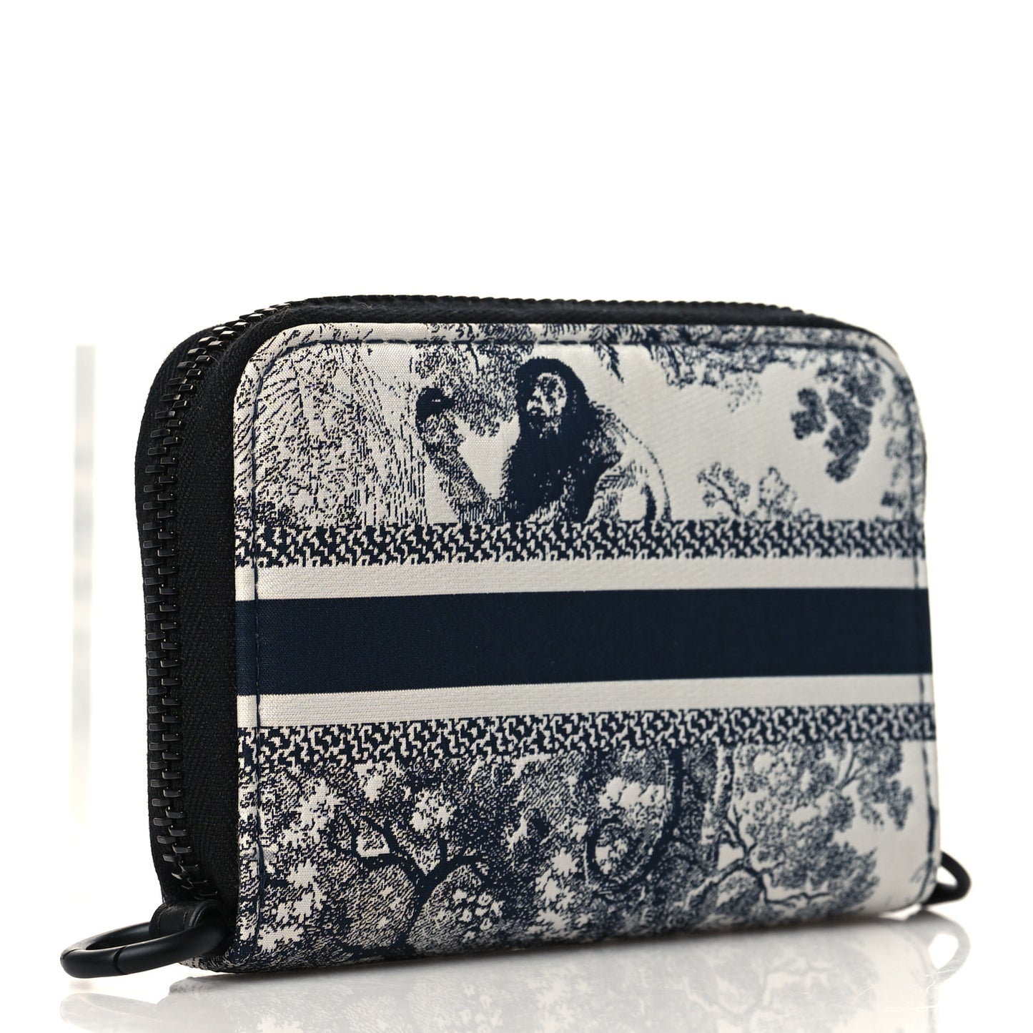 Technical Fabric Embroidered Toile De Jouy DiorTravel Detachable Card Holder Blue