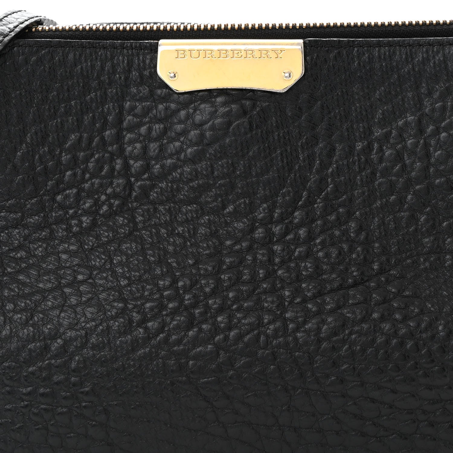 Burberry Signature Grain Calfskin Check Embossed Small Chichester Crossbody Clutch Bag Black 9 of 14