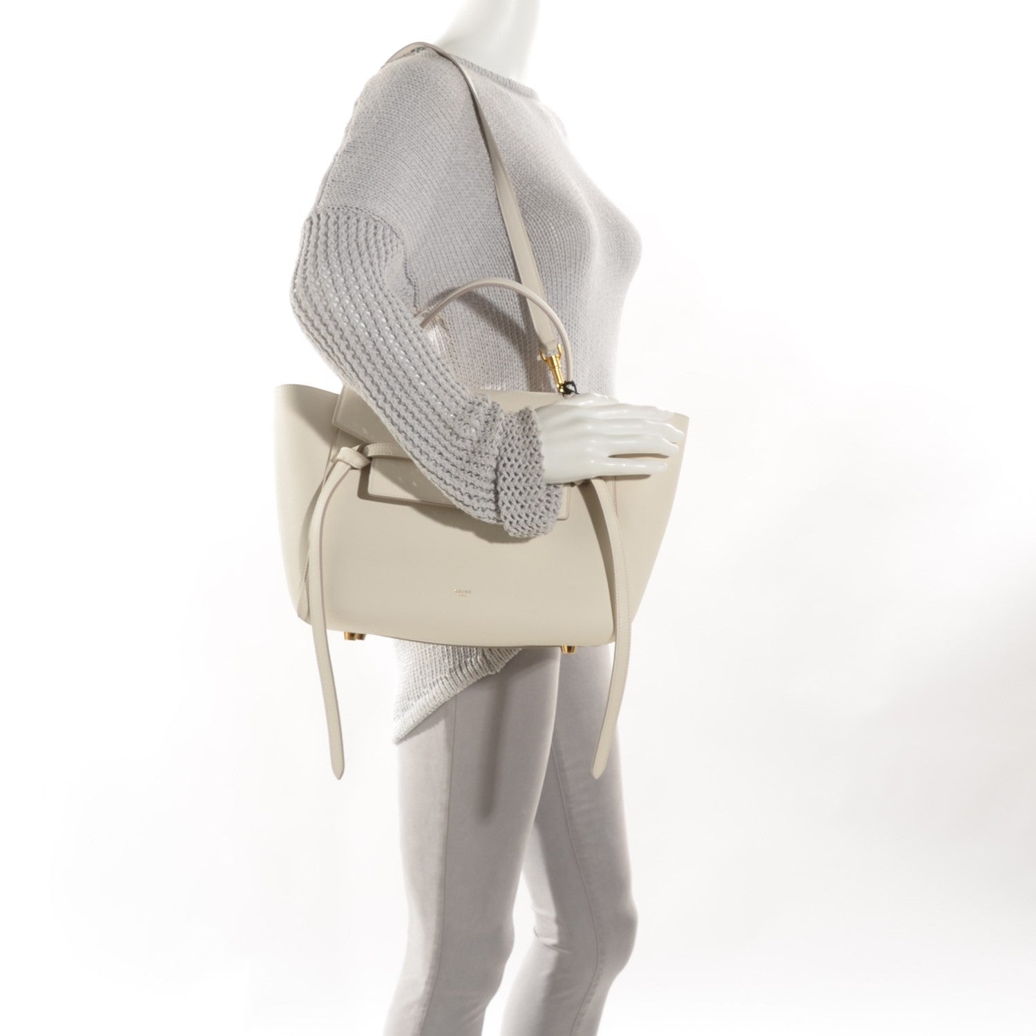 Celine Grained Calfskin Mini Belt Bag White 2 of 7