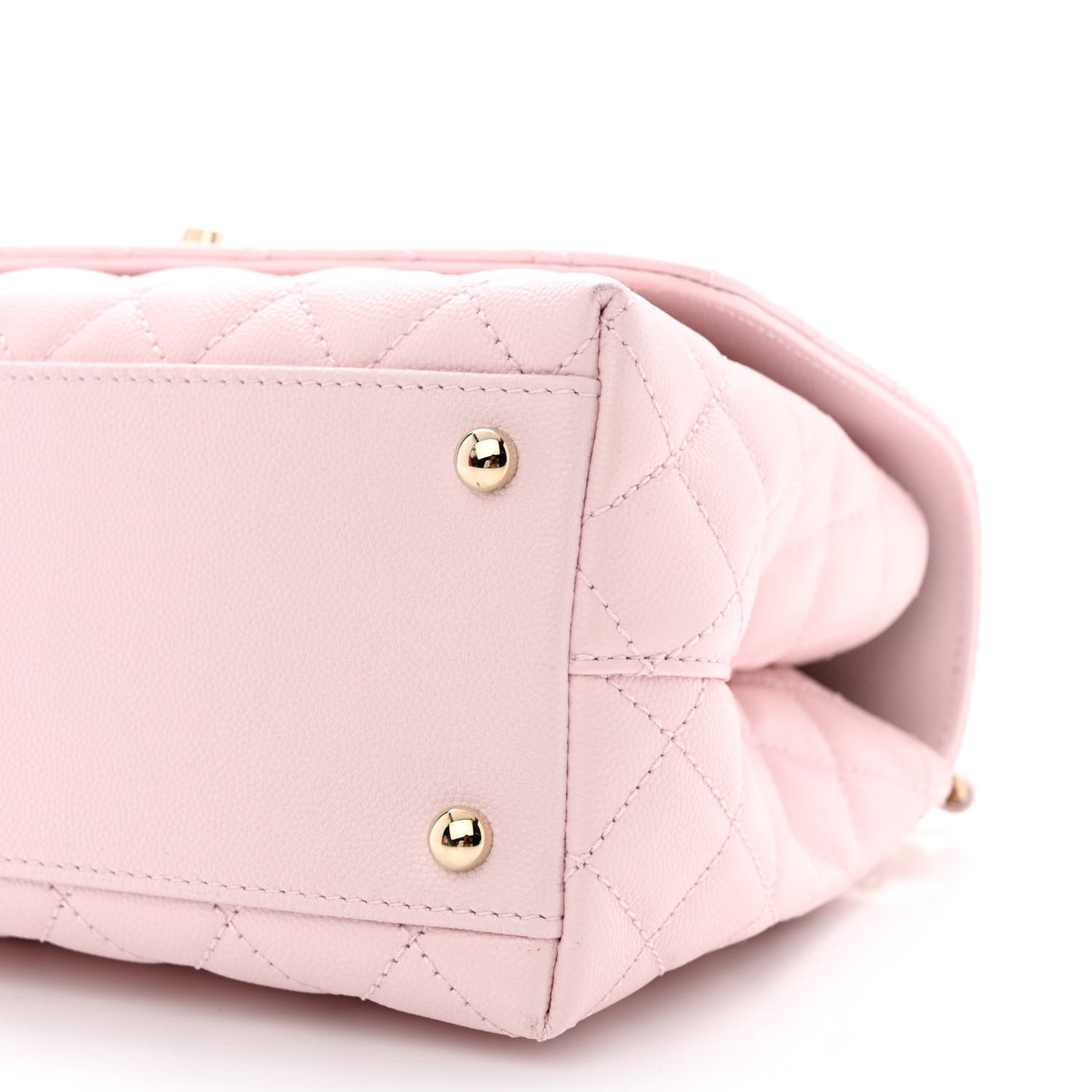 Caviar Quilted Small Coco Handle Flap Light Pink