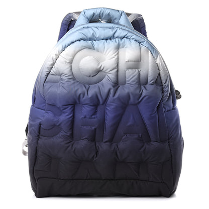 Chanel Nylon Embossed Small Doudoune Backpack Black Blue White 1 of 10