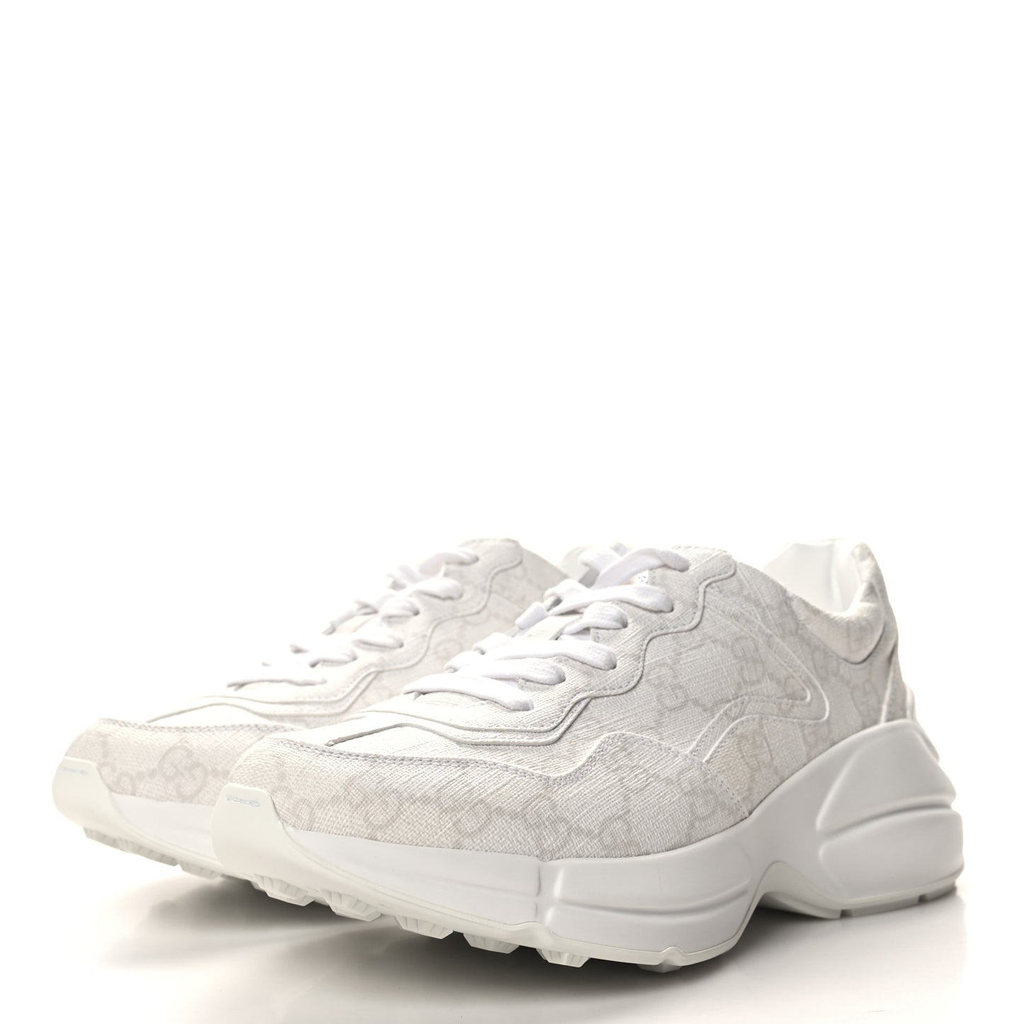 GG Supreme Monogram Womens Rhyton Sneakers 36.5 White