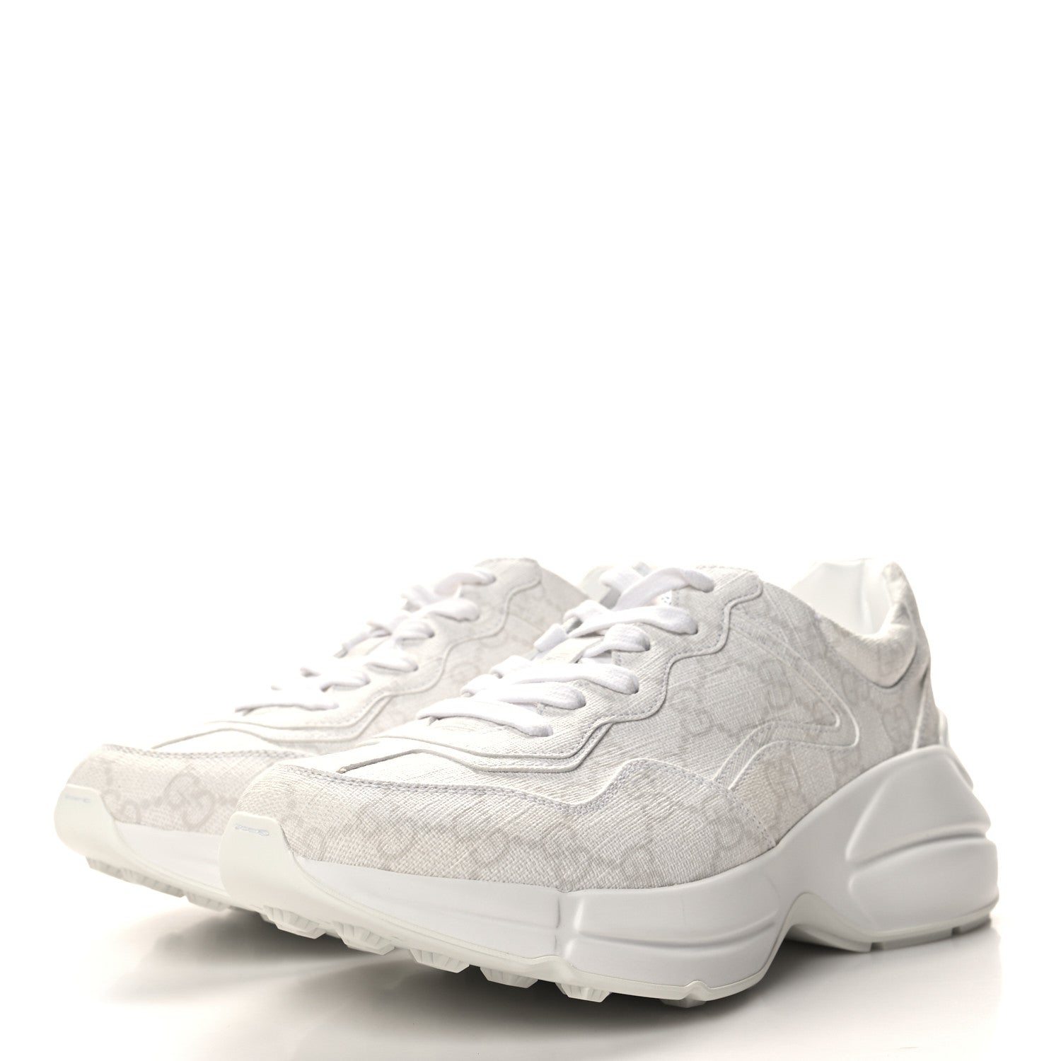 Gucci GG Supreme Monogram Womens Rhyton Sneakers 36.5 White 3 of 9