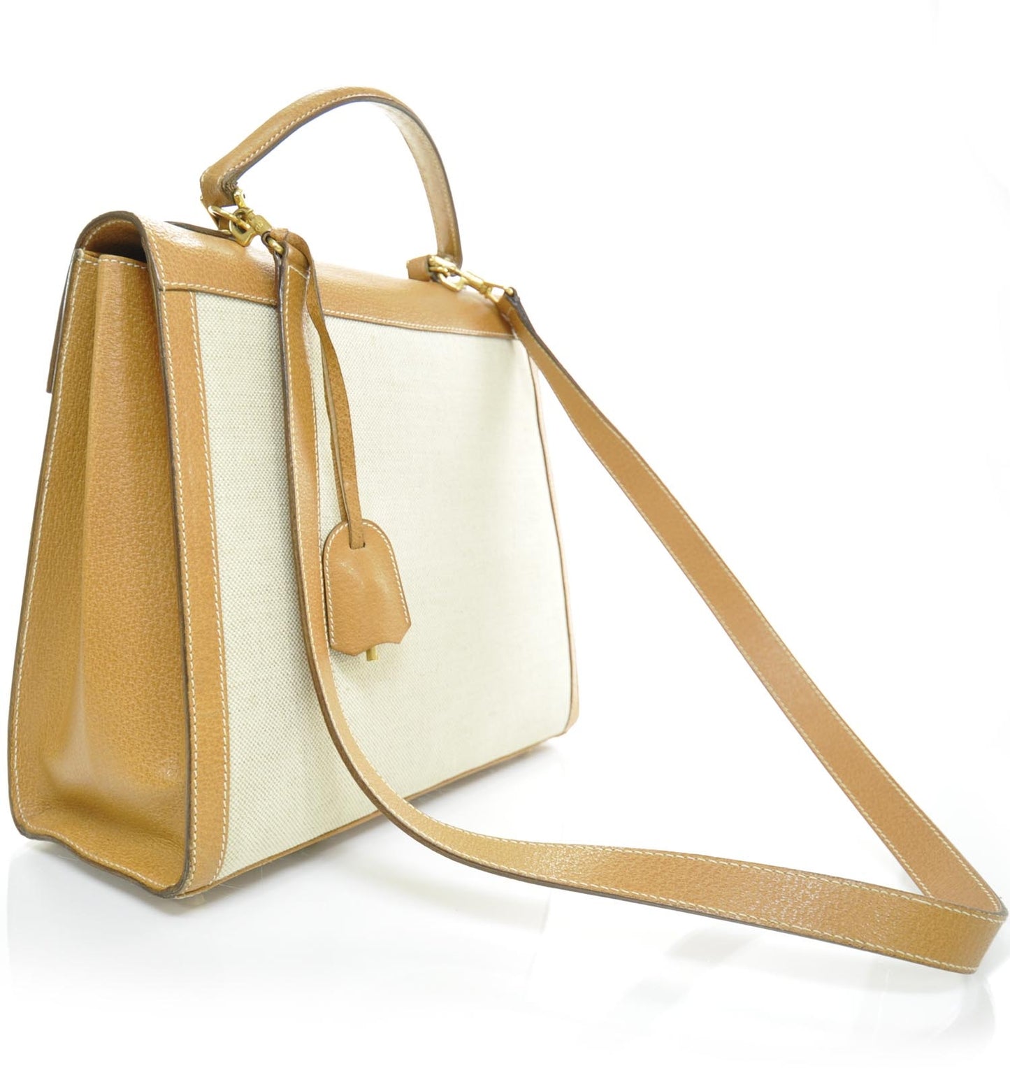 Canvas Leather Kelly Bag