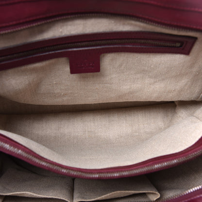 Gucci Calfskin Duilio Brogue Top Handle Bag Burgundy 5 of 11