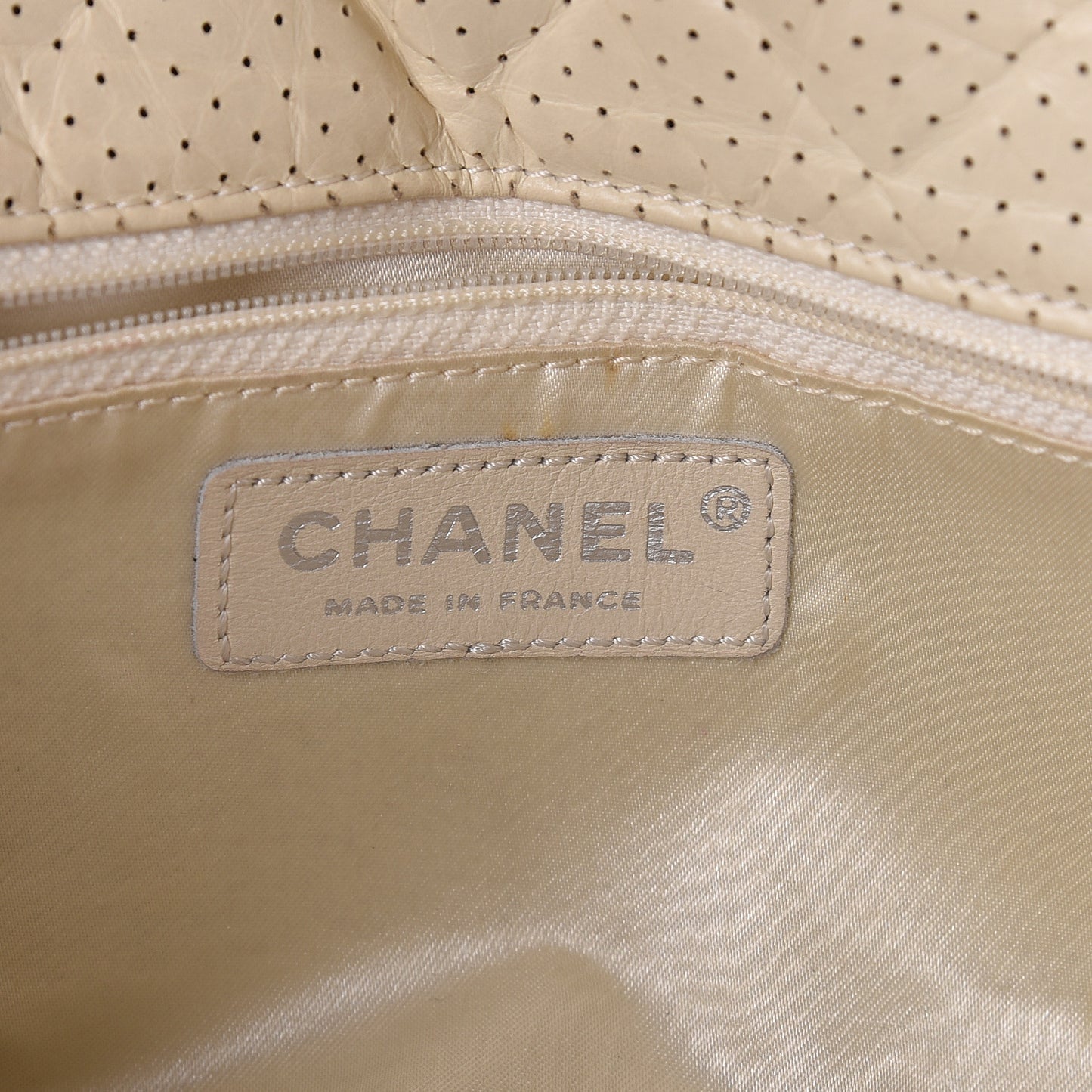 Aged Calfskin Perforated Small Flap Ivory