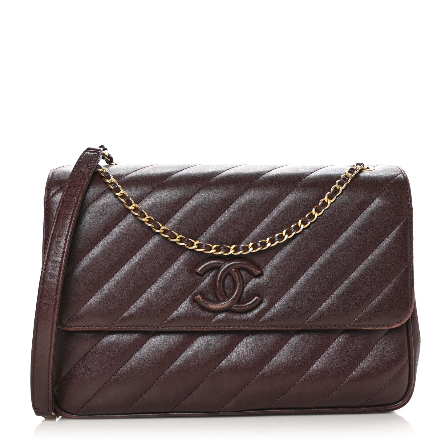 Lambskin Quilted Jumbo Coco Vintage Flap Purple